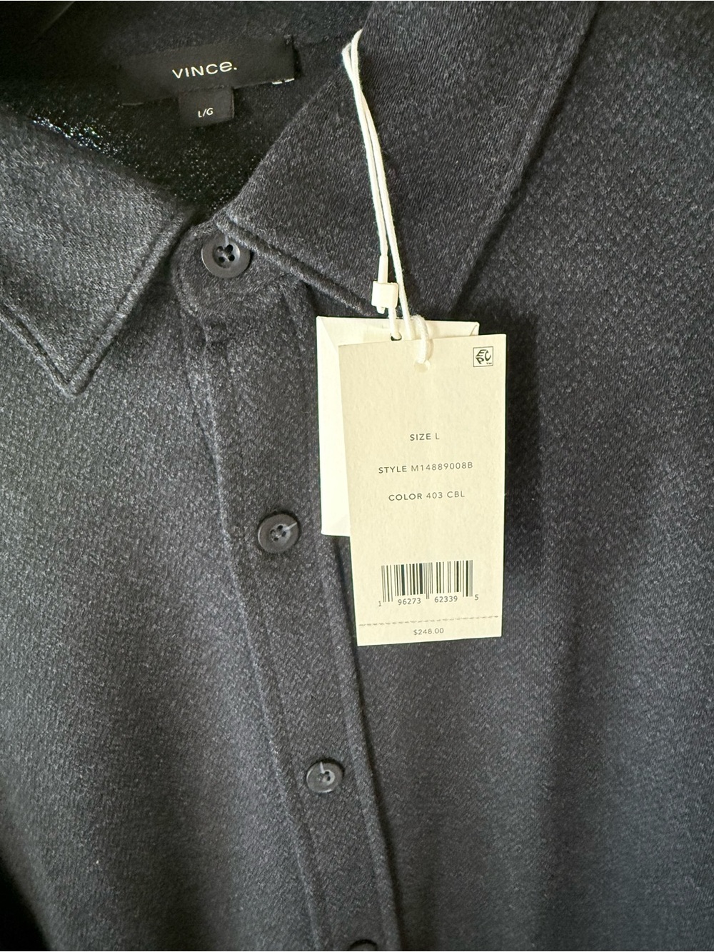 Vince Men's Black Button-Down Casual Shirt - Picture 2 of 3
